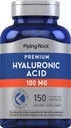 Piping Rock Hyaluronic Acid Supplement Acidum 124; 100 mg Hupples 124; 150 kapsułki Hupples 124; jako Hyaluronian sodu 124; Non-GMO, Gluten Free