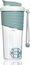 Butelka do shakera białkowego 24oz - Teal Transparent Tritan ze skalą pomiarową, Silicone Grip & Teal Shaker Ball - Perfect for Protein Shakes, Smoothies, and Supplements