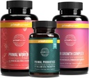 Pierwotny zbiór żeńskich zbiorów - 30 Day Supply: Kobiety + Multiwitamina, pierwotne wsparcie dla włosów i pierwotny probiotyk dla zdrowia i witalności kobiet