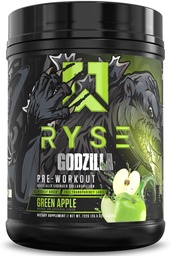 RySE Godzilla X Noel Deyzel Wstępny trening Proszek - Zielone jabłko - 400mg kofeina, Wysokie Stim Pre- Trening dla mężczyzn i kobiet z Citruline & Beta Alanine - Energia, Pompa & Focus - 20 / 40 Służenie