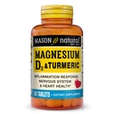 MASON NATURAL Magnesium & Vitamin D3 with Turmeric, 60 Day Supply Dietary Supplement with 500 mg Magnesium, 3000 IU Vitamin D3, and 150 mg Turmeric