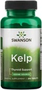 Swanson Premium Brand Kelp - Naturalne źródło jodu wspierające zdrowie tarczycy - Suplement mineralny w / źródło jodu Standaryzowane 0,4% - (250 tabletek, 225µg każdy)