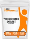 BulkSupplements.com Yohimbe Extract Powder - Yohimbe Bark Extract - Herbal Supplement, Gluten Free, 450mg per Serving, 250g (8.8 oz) (opakowanie po 1)