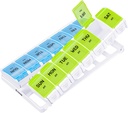 AUVON Cotygodniowy Pill Organizator 2 razy dziennie zapalenie stawów Przyjazny z wiosną Open Design, BPA Darmowe 7 dni PM Pill Box Case z dużych oddzielnych kompozycji do przechowywania 9 Oleje rybne, Suplement, Medycyna