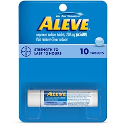 Aleve Tablets with Naproxen Sodium 220mg NSAID Pain RelieverFever Reducer, 10 Count