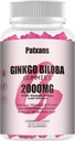 1 Pack 2000mg Ginkgo Biloba Gummies - Ginkgo Biloba Suplementy dla wsparcia zdrowia mózgu, Poprawa nastroju i skupienia, Energia, Dorośli, Strawberry Flavor, 60 Count