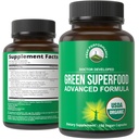 Organic Super Zielone 150 Kapsułki - Green Juice Superfood Suplement z 25 Wszystkie naturalne składniki organiczne. Max Energia i Detox Super Pigułki spożywcze z Spirulina, Spinach, Kale, Turmeric, Probiotyki