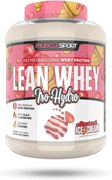 Musclesport Lean Whey Revolution ™ Protein Powder - Izolat białka serwatki - Low Calorie, Low Carb, Low Fat, Incredible Flavors - 25g Protein per Scoop - 5lb Truskawka Creme
