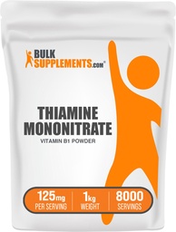 BulkSupplements.com Proszek mononitratu tiaminy - witamina B1 - proszek, suplement Tiaminy B1 - B1 witaminy, bez glutenu, 125 mg na jedną porcję, 5 kg (11 funtów) (opakowanie po 5 sztuk)
