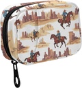 Fustylead Western Cowboy Jazda konna i Pill Building Organizer for Purse, Tygodniowy przenośny Pill Box z Zipper do przechowywania witaminy Olejki rybne Suplementy leków