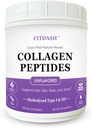 Collagen Peptides Hydrolyzed Collagen Powder Type I and III, Supports Hair, Nails, and Joints. Unflavored 41 Servings 15.9 Oz. Grass-Fed Pastured-Raised.