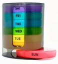 Cotygodniowe Pill Organizer (Twice- A- Day), Przenośny 7-dniowy Pill Box Case ze Stackable AM / PM Komory na pigułki, Witamina, Olej rybny, Suplementy, Rainbow (Rainbow)