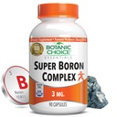 Botaniczny wybór Super Boron Complex (3 mg) - Promotuje zdrowie kości i prostaty poprzez metabolizowanie wapnia i magnezu - 3 formy boru dla mężczyzn i kobiet (90 kapsułek)