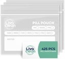 LivaClean 425 Pack Zmodernizowane Pouches Grube Pill for Travel - Pill Bags, Torba medyczna do podróży