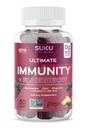 SUKU Witaminy - Ostateczny Immunitet - Elderberry Echinacea i Gummies Propolis dla immunologicznego wsparcia, Łatwy do żucia - Nie GMO, Gluten Sugar Free - Pomegranat Lime Flavored Gumy Witaminy, 50 Hrabia