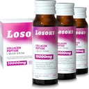Losoki Liquid Collagen Peptyde Drink - 10000mg Zhydrolizowany Kolagen Marine Peptydes z witaminą C, Premium Mieszanka, Promowanie Zdrowych włosów skóry paznokci łączące kości, (1 Pudełko, 10 butelek)