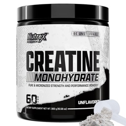Badanie Nutrex Kreatyna Monohydrat Proszek 60 Służenie 124; Nieflawowane 5G Mikronizowane Kreatyna Proszek 124; Gluten wolny