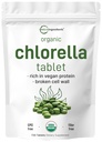 Organiczne tabletki Chlorella, 500mg na tabletkę, 720 Tab (360 gramów), 4 Miesiące dostaw, rozbita ściana komórkowa, bogaty w białko Wegańskie & Witaminy, No Filler, Brak dodatków i Non-GMO 124; Czysty zielony algi Superfood
