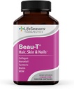 LifeSeasons Beau- T - Hair, Nail, & Skin Supplement - Promotes Healthy Hair and Nail Growth - Wspiera wyraźną skórę & Fights Trądzik - Nail Wzmocnienie - Zawiera Biotin Collagen Turmeric - 180 Kapsułki