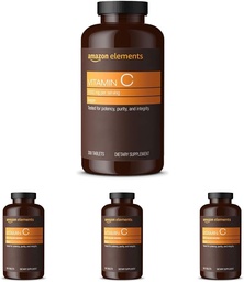 Witamina C 1000mg, wspomaga zdrowy system immunologiczny, wegan, 300 tabletek, 10 Miesiące dostaw (opakowanie po 4)