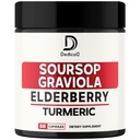 11in1 Kapsułki Graviola Soursop - Mieszane z Elderberry, Turmeric, Ginger, Thistle mleka, Żurawina i więcej - Wsparcie pozytywne nastroju, System immunologiczny i zarządzania ciałem