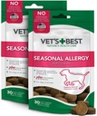 Vet 's Best Sezonowa alergia miękkie Chew Dog Supplements 124; Koi psy podrażnienia skóry Ze względu na sezonowe alergie 124; Zachować poziom histaminy 124; 50 tabletek do żucia, 30 Hrabia (Pack of 2)