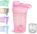 D.Y.A 16oz Shaker Butelka z przeciekiem Proof Shaker Sports Shaker Cups for Protein Shakes Shaker Butelka na przedtreningi i podróż Aby przejść BPA Free & Easy Clean Protein Shaker Bottle, Pink