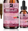 Shilajit Resin Liquid Drops | Organic Shilajit 85+ Trace Minerals Complex with Ashwagandha, Turmeric, Ginseng, Chaga Supplement for Digestion Support, Energy Booster - Vegan