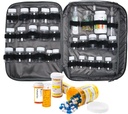 Medycyna Torba Pill Butelka Organizer Travel Case for Men Women Medication Storage Organisation Rescription Med Manager Woda Butelka Witamina Drug Carry Case XL Duże zablokowane dość pojemne