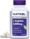 Natrol L- Arginina 5000 mg, Suplement diety dla zdrowia mężczyzn, Suplement L- Arginina, 90 Tabletki, 18 Day Supply