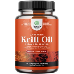 Olejek kryla antarktycznego 500 mg Softgels - Omega 3 Kryll Oil Supplement with EPA DHA & Astaxanthin for Brain Joint & Heart - 3. Party Lab Tested No gluten GMO or Fishy Aftersmast (Do 8 Miesiąca Dostawy)