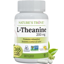 Natural 's Trove L- Theanine 200mg Super Value Size - 365 Kapsułki wegetariańskie