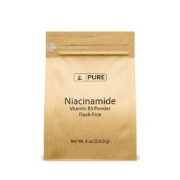 WSTRZYKIWACZE WŁÓKIENNICZE PURE Niacynamid (8oz) Witamina B3 w proszku, Suplement diety