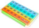 Sukuos Monthly Pill Organizator 4 Tydzień, Duży Pill Box Łatwe do otwarcia, Wilgotność / Dust- Pokrowce na miesiąc Witamina / Olej rybny / Suplementy z przezroczystego lid