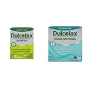 Dulcolax Stymulant Laxative Tablets (100 Count) Delikatnie Zaparcia w ciągu nocy Relief, Bisacodyl 5 mg & Stool Softener Laxative Liquid Gel Kapsułki (50ct) Delikatna Relief, Docusate Sodu 100mg