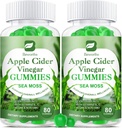 Apple Cider Vinegar & Sea Moss Gummies, Organic ACV Gummies with Mother Supplement Supports Immune, Digestive Health for Adults & Kids, Seamoss Gummy with Vitamin B6 B9, B12
