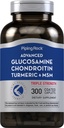 Glukozamina Glukozamina Chondroitin MSM Turmeric 124; 300 Kaplety 124; Suplement dla kobiet i mężczyzn 124; Zaawansowany Triple Force Complex Gluten 124; Non-GMO & Gluten Free