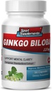 Suplementy mózgu dla pamięci i skupienia - Ginkgo BILOBA 120MG - Gingko biloba Plant, suplementy ostrości dla dorosłych, Gingko biloba Suplementy, Ginko biloba Pigułki naturalne, Suplement pamięci - 1B 60 Kapsułki
