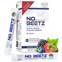 N.O. Beetz Suplement tlenku azotu do wstępnego treningu & Endurance Beetroot 124; Beetroot, Peak ATP & Electrolytes for Energy & Hydration Absorpcja 124; Wzmacnia przepływ krwi & Odzysk mięśni 124; No Mess, 30 Służenie