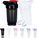Butelka Shaker Protein Shakes Cup i 10- Ounce / 300ML Shaker- Butelka z whiskey Balls, Zestaw Butelki Shakers Protein, Non-BPA plastik (czarny + biały (2PCS))