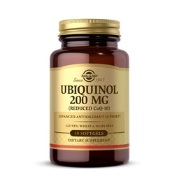 Solgar Ubichinol 200 mg (Reduced CoQ- 10), 30 Softgels - Promotes Heart & Brain Function - Wspiera zdrowe starzenie - Koenzym Q10 - Suplement Ubichinonu - Gluten Free, Dairy Free - 30 Servings