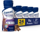 Ensure High Protein Milk Chocolate Nutrition Shake, Ready to Drink, 16g Protein and 27 Vitamins and Minerals, 8 fl oz, 24 Pack