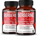 8 w 1 Berberine Supplement - Per Capsule Provides - Support Digestion, Immunitet - z Ceylon Cynamon, Mleko Thistle, Turmeric, Gorzkie Melon