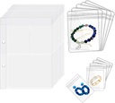 Travel Jewelry Organizer Case Transparent Biwelry Storage Book Bider do kolczyków, Pierścienie, Naszyjnik, Bransoletka, Wewnętrzne Strony i Pouches
