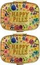 2 Opakowania Vintage Pill Organizatory Metal Retro Pill Pudełka Cute Pill Cases for Purse / Pocket Portable Compact do trzymania witamin / Tylenol / Suplementy / Leki / Tabletka (Szczęśliwe pigułki z lustra wewnątrz)