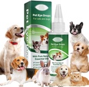 AIQIUSHA Dog Eye Drops 60ML for All Animal Eye Wash, Pomaga złagodzić Pink Eye & Alergy Symptom, Łagodzi swędzenie i podrażnienie, z Czystych naturalnych olejków esencjalnych 100% Naturalne, bezpieczne, Delikatne i nietoksyczne