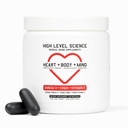 High Level Science CoQ10, Omega-3, Witamina E - Kardiolog opracowany dla Heart + Body + Mind Health z DHA / EPA, Przeciwutleniacz dla energii, Superior Biodostępny olej rybny - Gluten Free, 60 Softgels