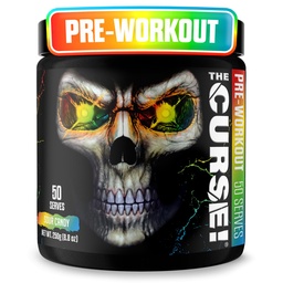 JNX SPORTS Klątwa! Wstępne ćwiczenia Proszek dla mężczyzn i kobiet, Kofeina, Beta- Alanina, Kreatyna, L- Cytrulina, 50 Sług, Sour Candy Flavor - Boost Energy, Siła i Focus