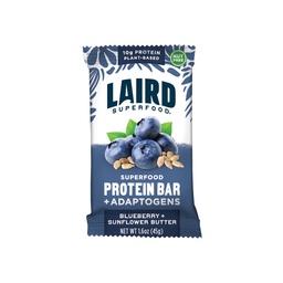 Laird Superfood Functional Protein Bars, Protein Bar, ale lepiej z Real Ingredients, Functional Mushrooms 10g Plant- Based Protein, 6g Fiber, Blueberry Sunflower Masło, 10 Hrabia (Opakowanie 1)
