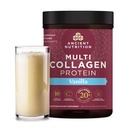Ancient Nutrition Collagen Peptydes Proszek, Białko multi Kolagen, Kobiety i mężczyźni, Witamina C, Probiotyki, Zhydrolizowane Kolagen, Wspiera Skóra, Łączniki, Gut Zdrowie, Wanilia, 45 Sługi